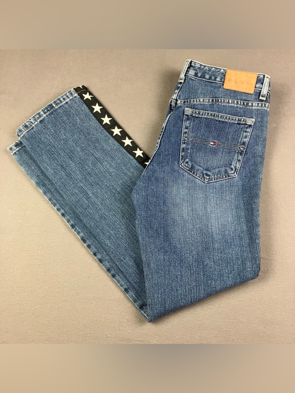 Vintage Y2K Tommy Hilfiger Women’s Jeans Size 6 Star Side Low Rider Slim Blue